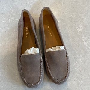 Greige suede Jack Rogers loafer size 8